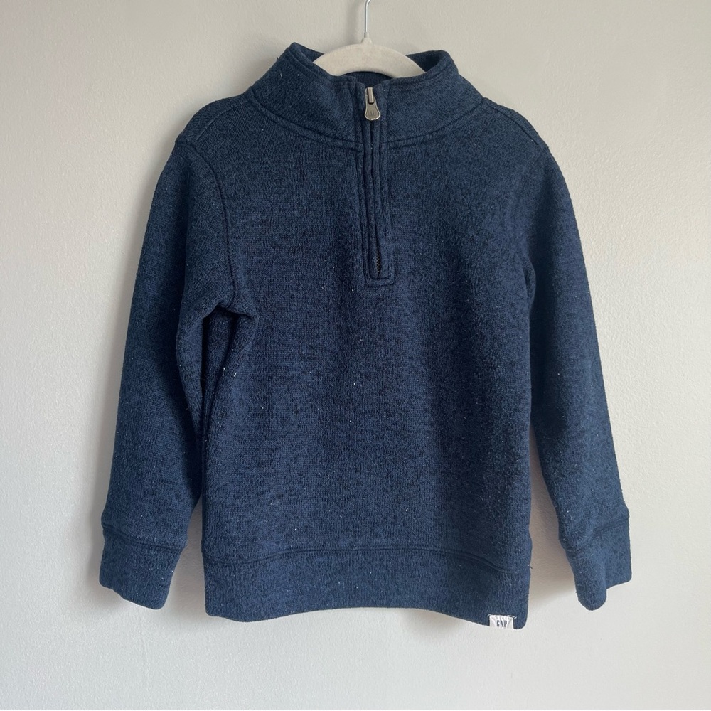 GAP Dark Blue Knit Quarter Zip Sweater